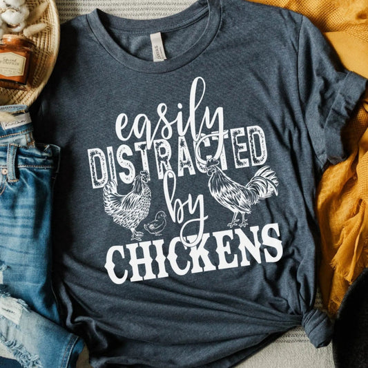 Women's Chickens Distrated T-Shirt