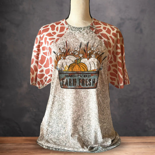 FARM FRESH | Animal Print Sleeves T-Shirt